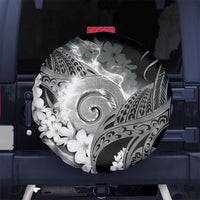 Piko Hawaiian Spare Tire Cover Monochrome Galaxy Spiral Plumeria Tribal Patterns DT05 No hole Black - Polynesian Pride