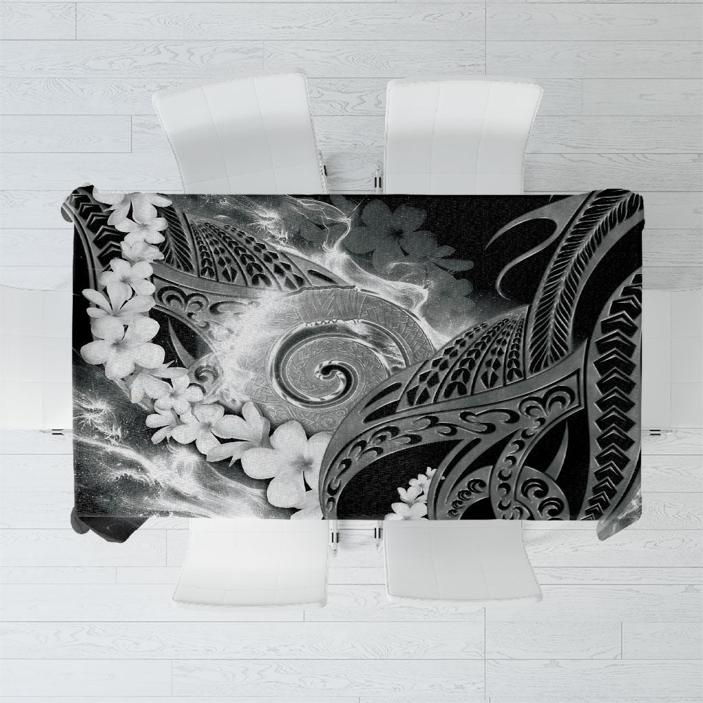 Piko Hawaiian Tablecloth Monochrome Galaxy Spiral Plumeria Tribal Patterns DT05 Black - Polynesian Pride