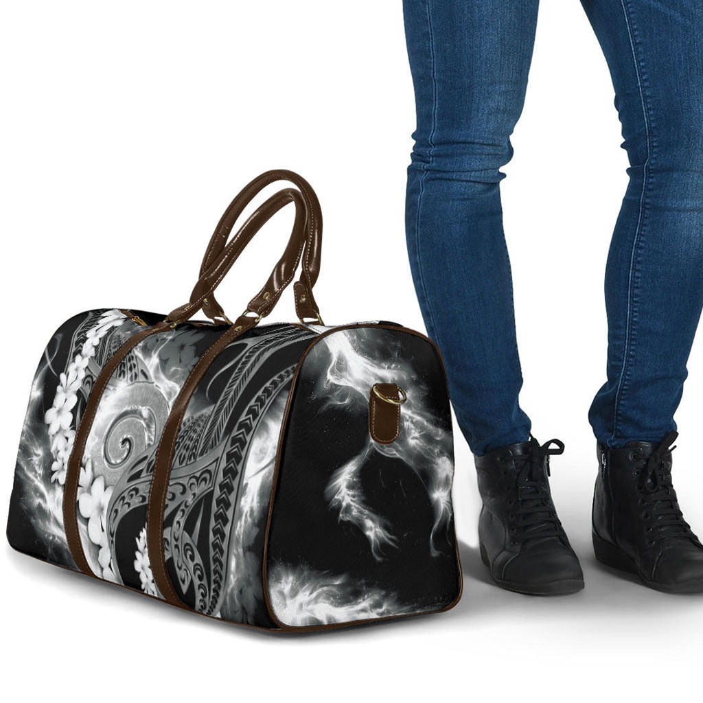 Piko Hawaiian Travel Bag Monochrome Galaxy Spiral Plumeria Tribal Patterns DT05 - Polynesian Pride