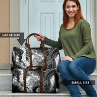 Piko Hawaiian Travel Bag Monochrome Galaxy Spiral Plumeria Tribal Patterns DT05 - Polynesian Pride