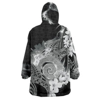 Piko Hawaiian Wearable Blanket Hoodie Monochrome Galaxy Spiral Plumeria Tribal Patterns DT05 - Polynesian Pride