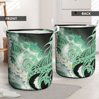 Piko Hawaiian Laundry Basket Green Galaxy Spiral Plumeria Tribal Patterns DT05 - Polynesian Pride