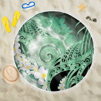 Piko Hawaiian Beach Blanket Green Galaxy Spiral Plumeria Tribal Patterns DT05 One Size 150cm Green - Polynesian Pride