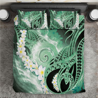 Piko Hawaiian Bedding Set Green Galaxy Spiral Plumeria Tribal Patterns DT05 Green - Polynesian Pride