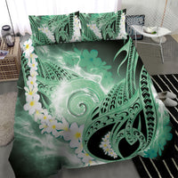 Piko Hawaiian Bedding Set Green Galaxy Spiral Plumeria Tribal Patterns DT05 - Polynesian Pride