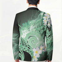 Piko Hawaiian Blazer Green Galaxy Spiral Plumeria Tribal Patterns DT05 - Polynesian Pride