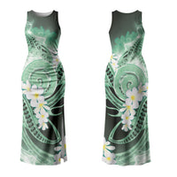 Piko Hawaiian Couples Matching Tank Maxi Dress and Long Sleeve Button Shirt Green Galaxy Spiral Plumeria Tribal Patterns DT05 - Polynesian Pride