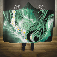 Piko Hawaiian Hooded Blanket Green Galaxy Spiral Plumeria Tribal Patterns DT05 - Polynesian Pride