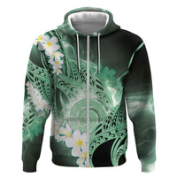 Piko Hawaiian Hoodie Green Galaxy Spiral Plumeria Tribal Patterns DT05 Zip Hoodie Green - Polynesian Pride