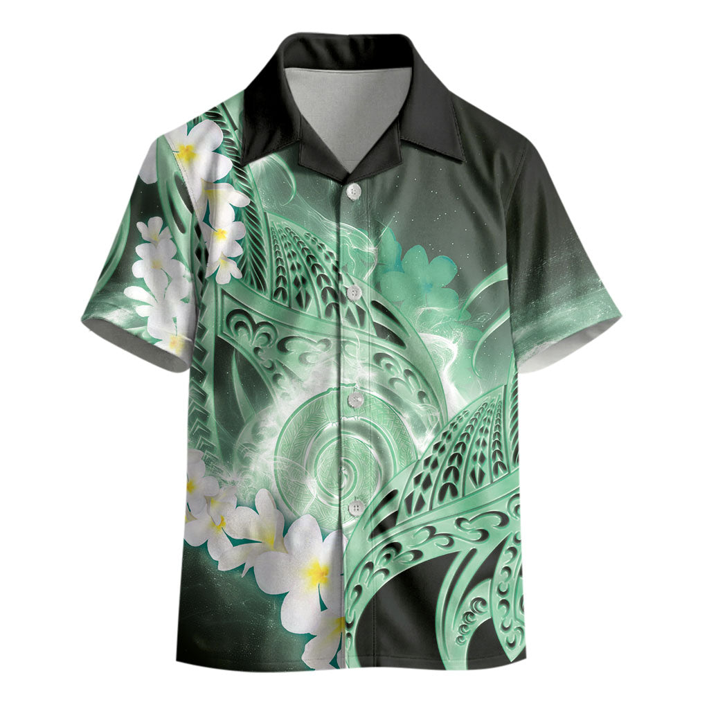 Piko Hawaiian Kid Hawaiian Shirt Green Galaxy Spiral Plumeria Tribal Patterns DT05 - Polynesian Pride