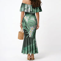 Piko Hawaiian Mermaid Dress Green Galaxy Spiral Plumeria Tribal Patterns DT05 - Polynesian Pride