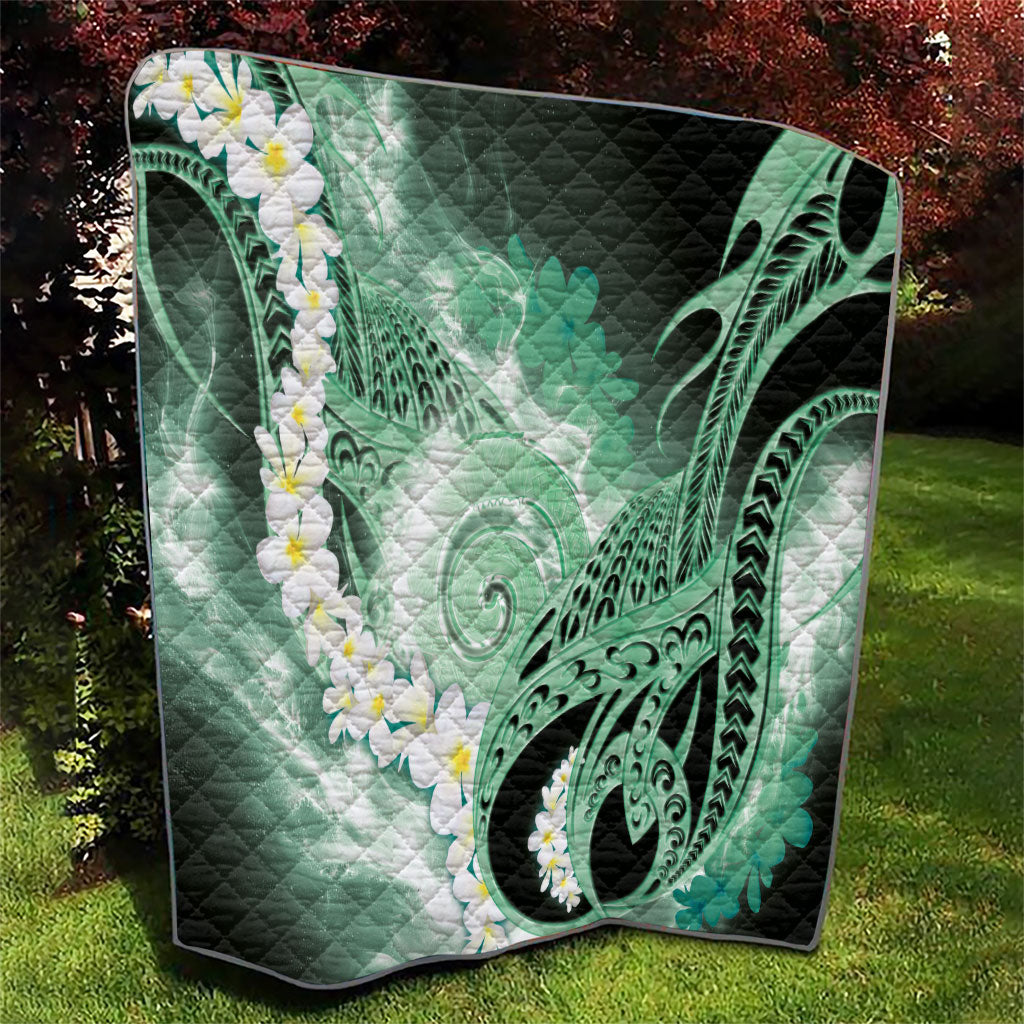 Piko Hawaiian Quilt Green Galaxy Spiral Plumeria Tribal Patterns DT05 - Polynesian Pride