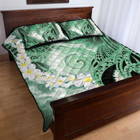 Piko Hawaiian Quilt Bed Set Green Galaxy Spiral Plumeria Tribal Patterns DT05 - Polynesian Pride