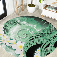 Piko Hawaiian Round Carpet Green Galaxy Spiral Plumeria Tribal Patterns DT05 Green - Polynesian Pride