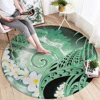 Piko Hawaiian Round Carpet Green Galaxy Spiral Plumeria Tribal Patterns DT05 - Polynesian Pride