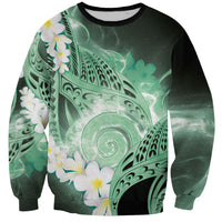 Piko Hawaiian Sweatshirt Green Galaxy Spiral Plumeria Tribal Patterns DT05 Unisex Green - Polynesian Pride