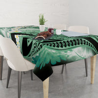 Piko Hawaiian Tablecloth Green Galaxy Spiral Plumeria Tribal Patterns DT05 - Polynesian Pride