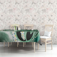 Piko Hawaiian Tablecloth Green Galaxy Spiral Plumeria Tribal Patterns DT05 - Polynesian Pride