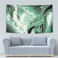 Piko Hawaiian Tapestry Green Galaxy Spiral Plumeria Tribal Patterns DT05 - Polynesian Pride