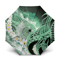 Piko Hawaiian Umbrella Green Galaxy Spiral Plumeria Tribal Patterns DT05 One Size Folded 11.42 inch Opened Diameter 37.4 inch Green - Polynesian Pride
