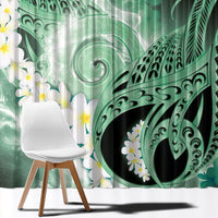 Piko Hawaiian Window Curtain Green Galaxy Spiral Plumeria Tribal Patterns DT05 - Polynesian Pride