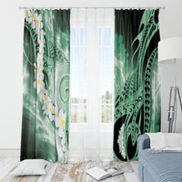 Piko Hawaiian Window Curtain Green Galaxy Spiral Plumeria Tribal Patterns DT05 - Polynesian Pride