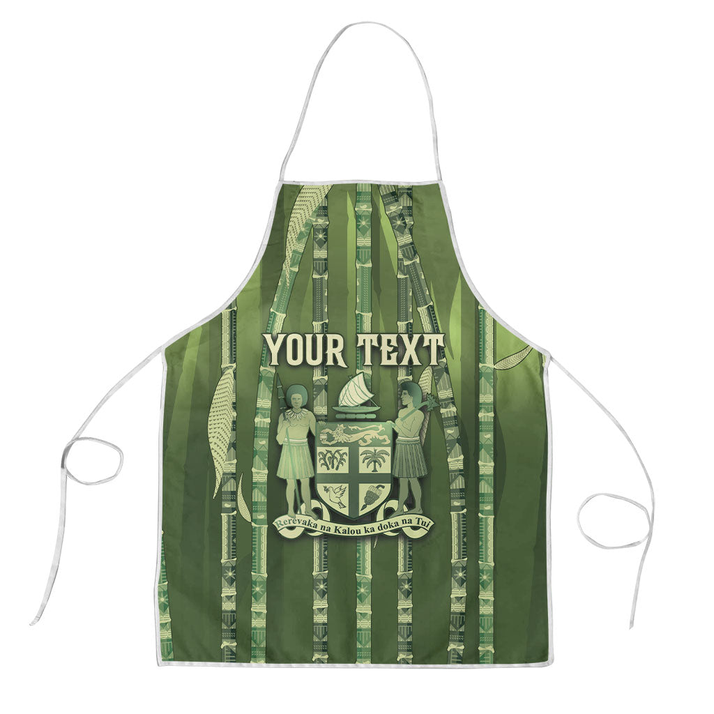 Personalised Fiji Language Week Sugarcane Masi Apron Green Tapa Tribal Pattern DT05 Green - Polynesian Pride