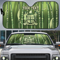 Personalised Fiji Language Week Sugarcane Masi Auto Sun Shade Green Tapa Tribal Pattern DT05 Green - Polynesian Pride