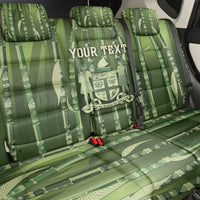 Personalised Fiji Language Week Sugarcane Masi Back Car Seat Cover Green Tapa Tribal Pattern DT05 - Polynesian Pride