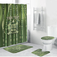 Personalised Fiji Language Week Sugarcane Masi Bathroom Set Green Tapa Tribal Pattern DT05 Bathroom Set (4 pcs) Green - Polynesian Pride