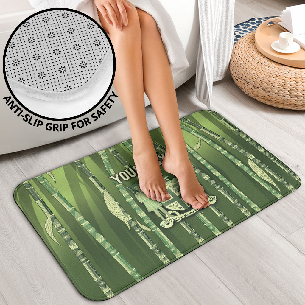 Personalised Fiji Language Week Sugarcane Masi Bathroom Set Green Tapa Tribal Pattern DT05 - Polynesian Pride