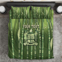 Personalised Fiji Language Week Sugarcane Masi Bedding Set Green Tapa Tribal Pattern DT05 Green - Polynesian Pride