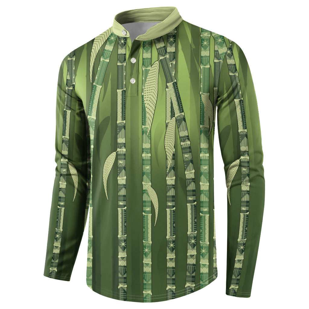 Personalised Fiji Language Week Sugarcane Masi Button Sweatshirt Green Tapa Tribal Pattern DT05 - Polynesian Pride