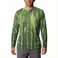 Personalised Fiji Language Week Sugarcane Masi Button Sweatshirt Green Tapa Tribal Pattern DT05 - Polynesian Pride