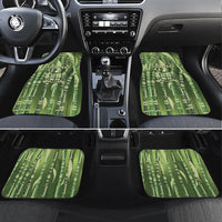 Personalised Fiji Language Week Sugarcane Masi Car Mats Green Tapa Tribal Pattern DT05 Set 4pcs Green - Polynesian Pride