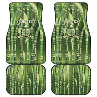Personalised Fiji Language Week Sugarcane Masi Car Mats Green Tapa Tribal Pattern DT05 - Polynesian Pride