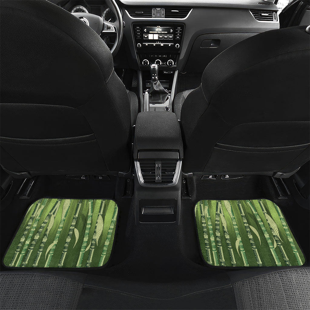 Personalised Fiji Language Week Sugarcane Masi Car Mats Green Tapa Tribal Pattern DT05 Set 2pcs - Back Green - Polynesian Pride