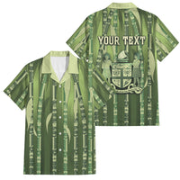 Personalised Fiji Language Week Sugarcane Masi Family Matching Tank Maxi Dress and Hawaiian Shirt Green Tapa Tribal Pattern DT05 Dad's Shirt - Short Sleeve Green - Polynesian Pride