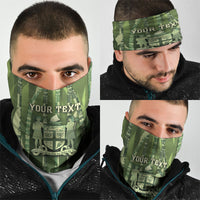 Personalised Fiji Language Week Sugarcane Masi Neck Gaiter Green Tapa Tribal Pattern DT05 - Polynesian Pride