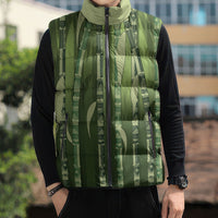 Personalised Fiji Language Week Sugarcane Masi Sleeveless Puffer Jacket Green Tapa Tribal Pattern DT05 - Polynesian Pride