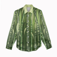 Personalised Fiji Language Week Sugarcane Masi Women Casual Shirt Green Tapa Tribal Pattern DT05 - Polynesian Pride