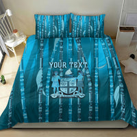 Personalised Fiji Language Week Sugarcane Masi Bedding Set Blue Tapa Tribal Pattern DT05 - Polynesian Pride