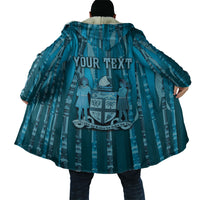 Personalised Fiji Language Week Sugarcane Masi Cloak Blue Tapa Tribal Pattern DT05 - Polynesian Pride