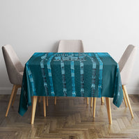 Personalised Fiji Language Week Sugarcane Masi Tablecloth Blue Tapa Tribal Pattern DT05 - Polynesian Pride