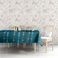 Personalised Fiji Language Week Sugarcane Masi Tablecloth Blue Tapa Tribal Pattern DT05 - Polynesian Pride