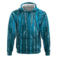 Personalised Fiji Language Week Sugarcane Masi Zip Hoodie Blue Tapa Tribal Pattern DT05 Pullover Hoodie Blue - Polynesian Pride