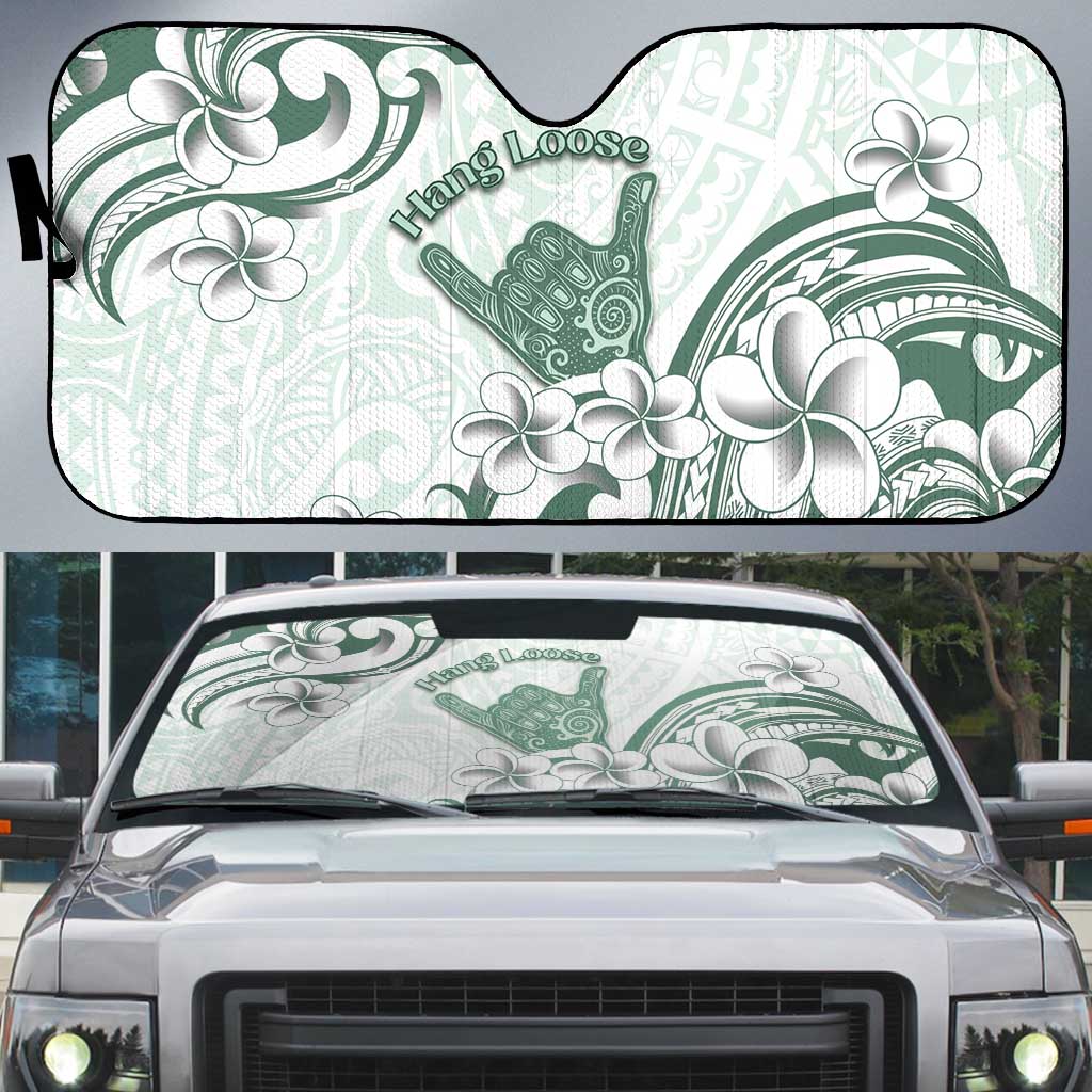 Aloha Hawaii Shaka Auto Sun Shade Hang Loose Mint Version - Polynesian Pride