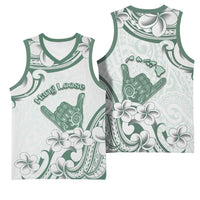 Aloha Hawaii Shaka Basketball Jersey Hang Loose Mint Version - Polynesian Pride