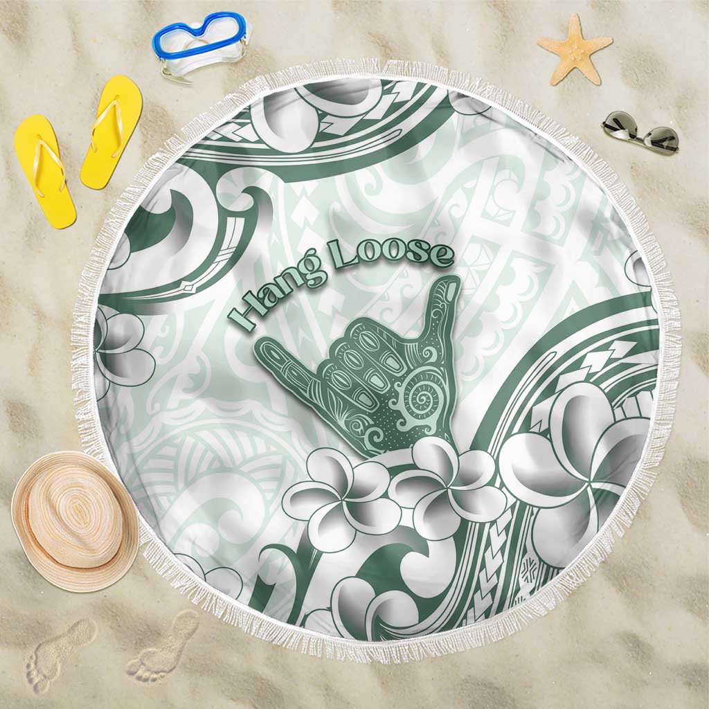 Aloha Hawaii Shaka Beach Blanket Hang Loose Mint Version - Polynesian Pride