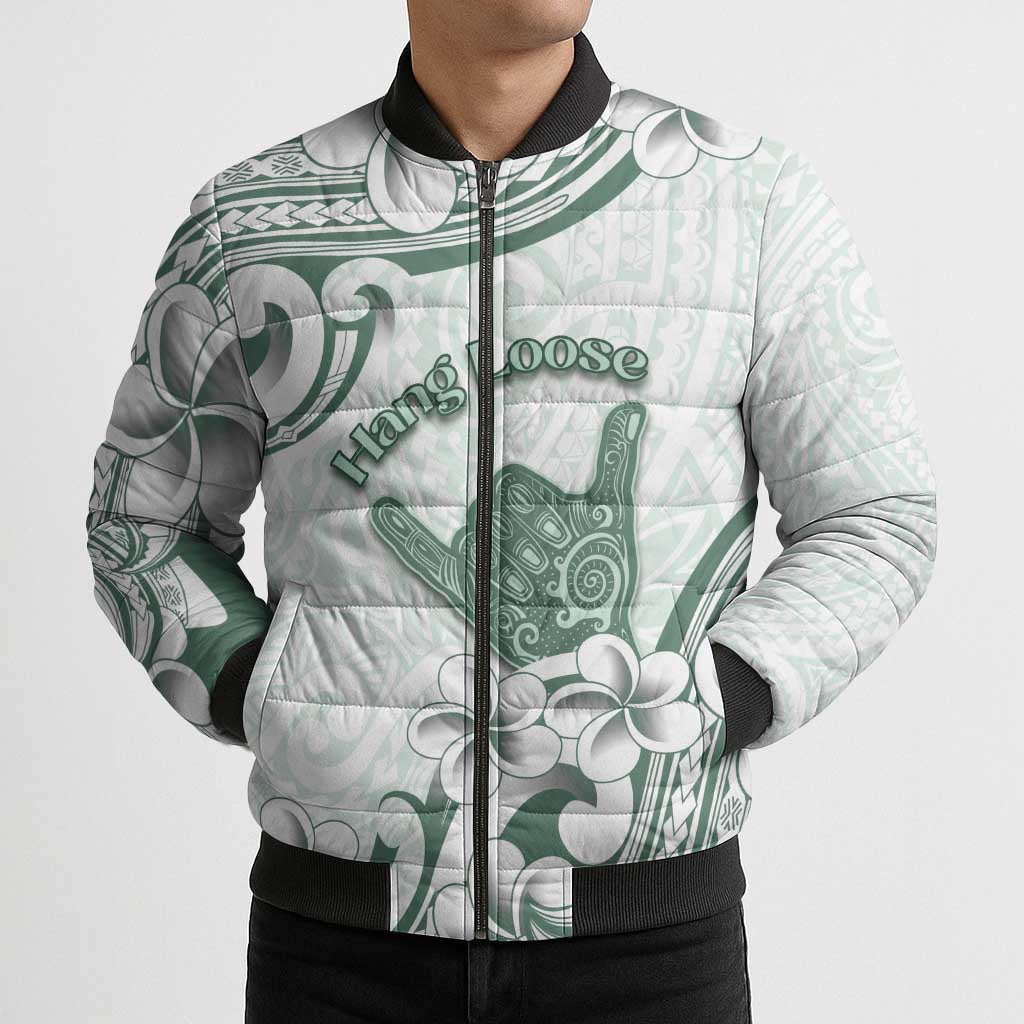 Aloha Hawaii Shaka Bomber Puffer Jacket Hang Loose Mint Version - Polynesian Pride